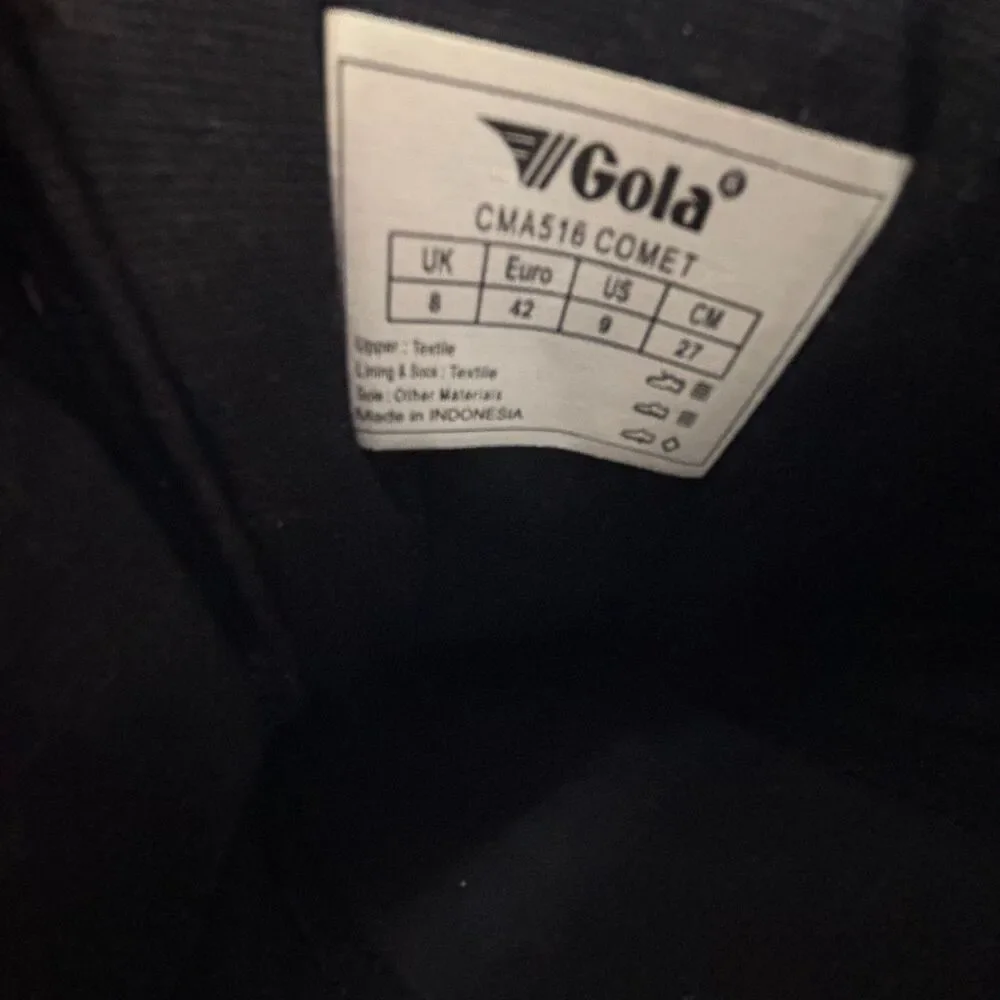 Gola Comet Mens 9 Black Low Top Sneakers Retro Casual Shoes Gum Sole